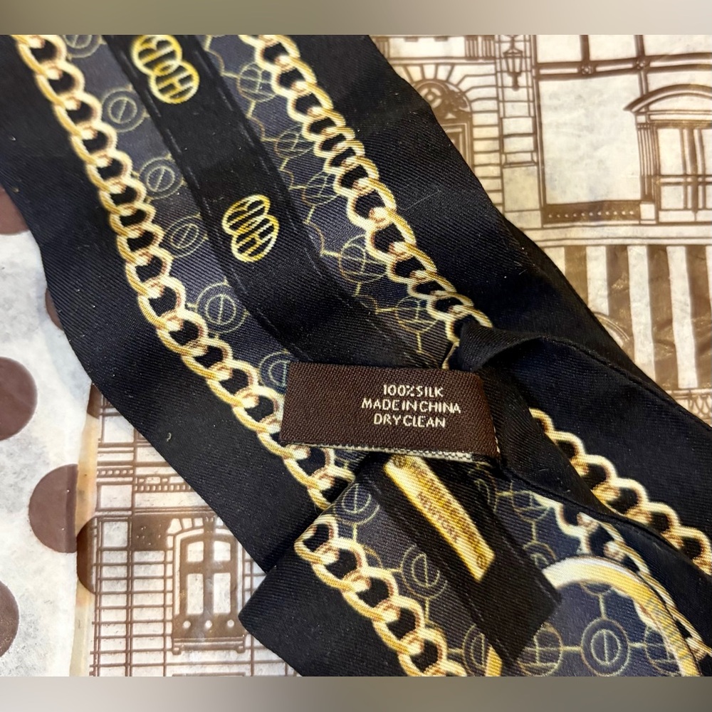 HENRI BENDEL Whimsy Skinny Silk Handbag and Neck Scarf in Black and Gold - Picture 5 of 5